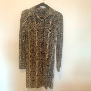 Norma Kamali Snake Print Long Sleeve Dress DusterTunic Size S